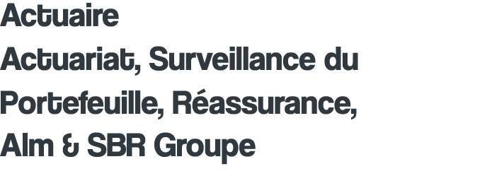 Actuaire Actuariat, Surveillance du Portefeuille, R assurance, Alm & SBR Groupe